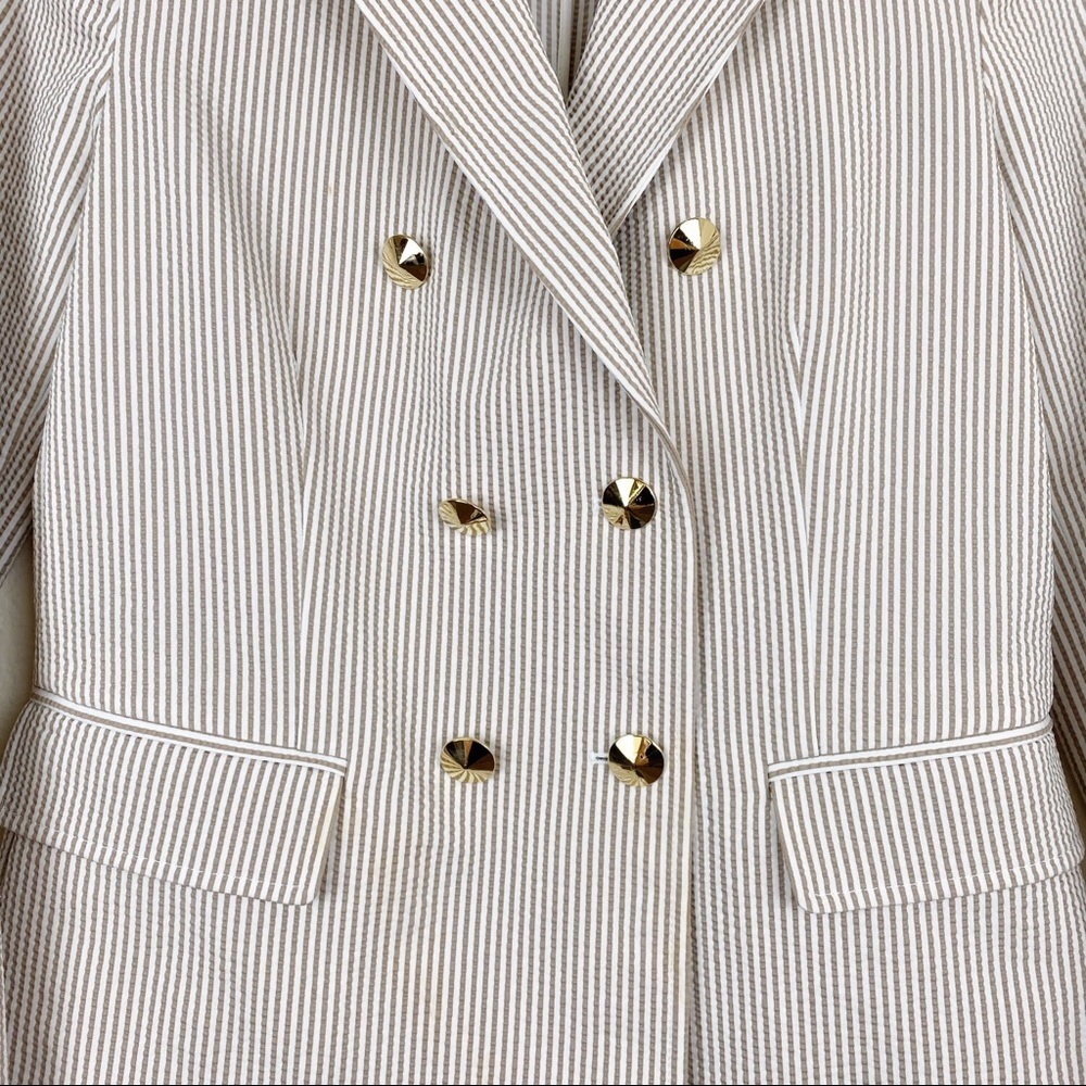 ST JOHN Sport Pinstripe Blazer Suit Jacket 2 - Picture 5 of 10